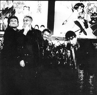 Sailor Mercury, Chibi-Usa, and Luna-P with their favorite band